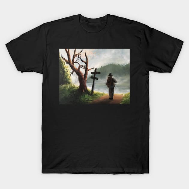 Wandering Drifter T-Shirt by Amazink Creations